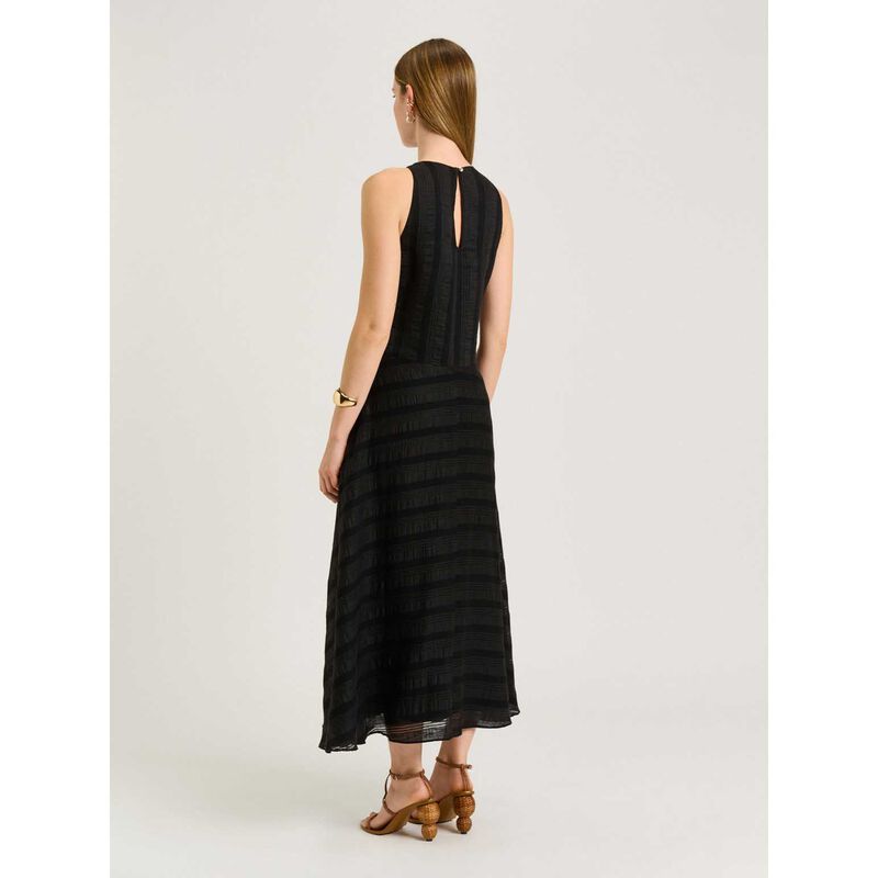 Veronika Maine Sheer Textured Stripe Maxi Dress image number 1